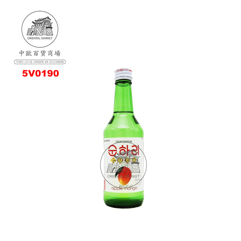 SOJU (12%) MANGO MANZANA *LOTTE* 乐天芒果苹果味烧酒 350ml/20