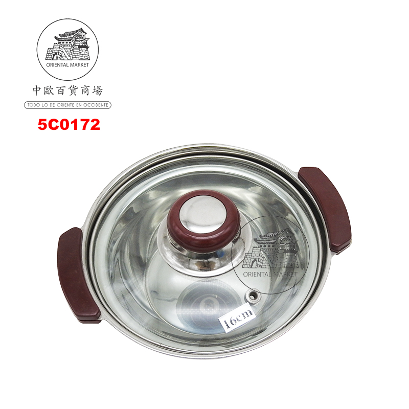 CAZUELA CON TAPA CRISTAL  钢煲仔带玻璃盖 24u