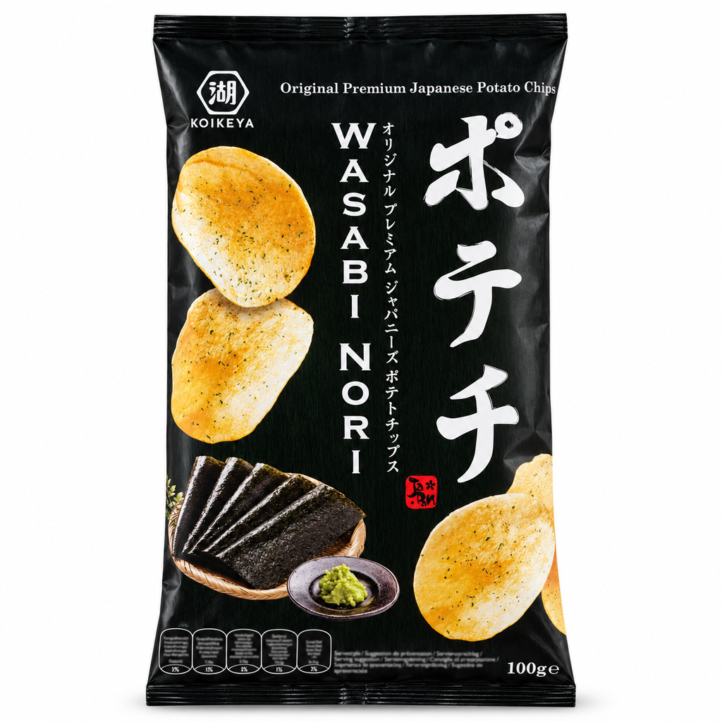 [500989/5C0771] CHIPS WASABI NORI POTECHI *KOIKEYA* 日本芥末味薯片 100g/12