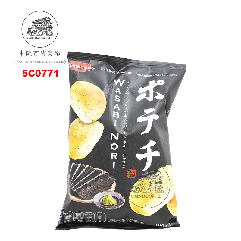CHIPS WASABI NORI POTECHI *KOIKEYA* 日本芥末味薯片 100g/12