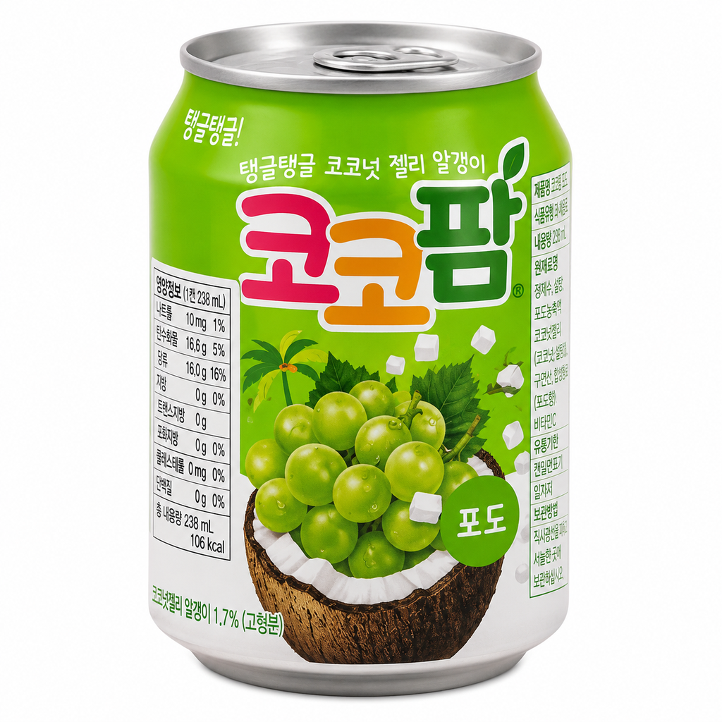 BEBIDA DE COCO Y UVA  椰子葡萄气泡水 238ml/24