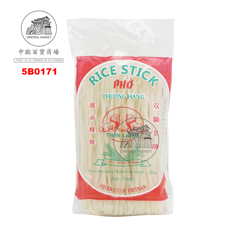BARRITA DE ARROZ 5MM(L) *TWIN LION* 双狮牌中粿条 350g/30