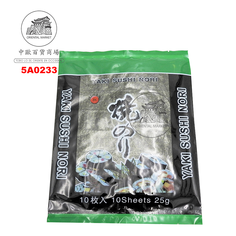 ALGAS YAKINORI 10 HOJAS *SK* 寿司紫菜 25g/10u/40