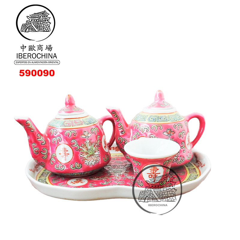 JUEGO TETERA CON COPAS   洪万寿小六头茶具 48