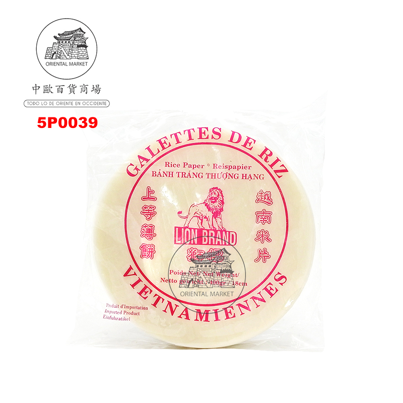PAPEL ARROZ (18cm) *LION* 狮标越南米片 400g/50