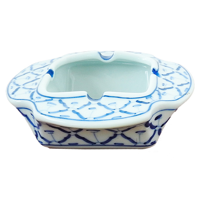 CENICERO AZUL    泰蓝瓷带柄烟灰缸 60(45X45X40)