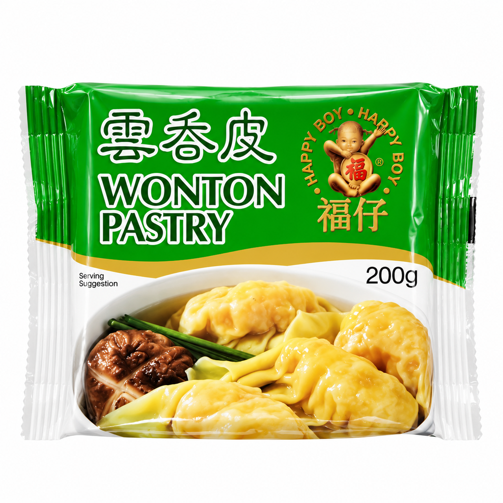 PASTA WANTUN *HAPPY BOY* 福仔绿包云吞皮 200g/60