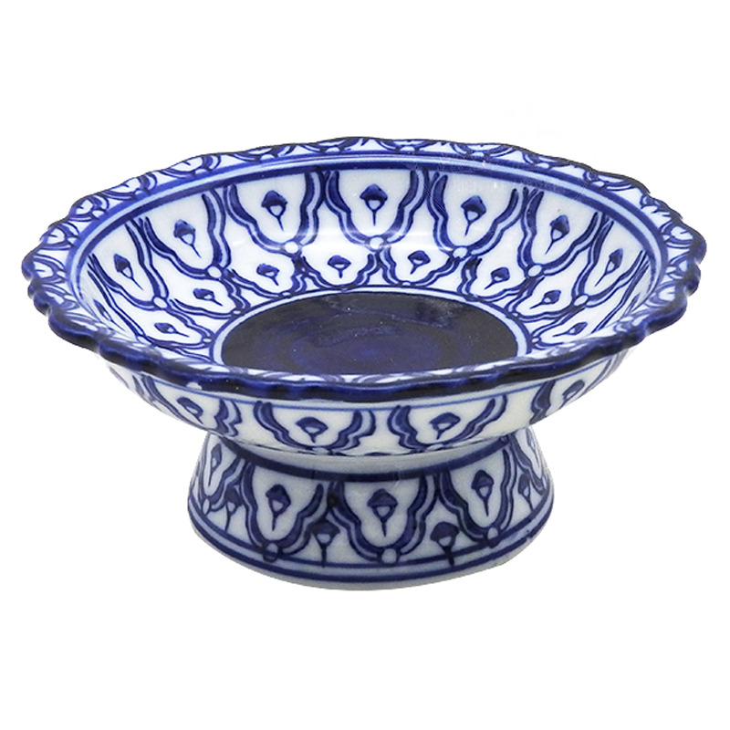 [900850/LW5261] BANDEJA CON SOPORTE AZUL   瓷蓝花带底托碟 /108