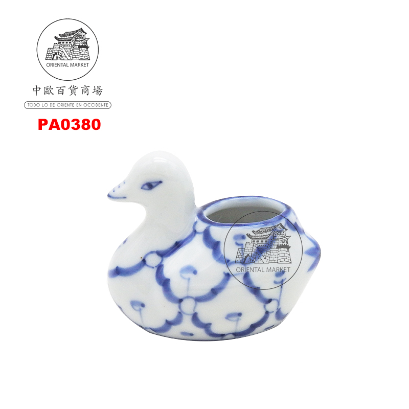 [900909/PA0380] ASIDERO SERVILLETA PATO  泰蓝瓷鸭型牙签筒 (3.5x6.8cm)/200