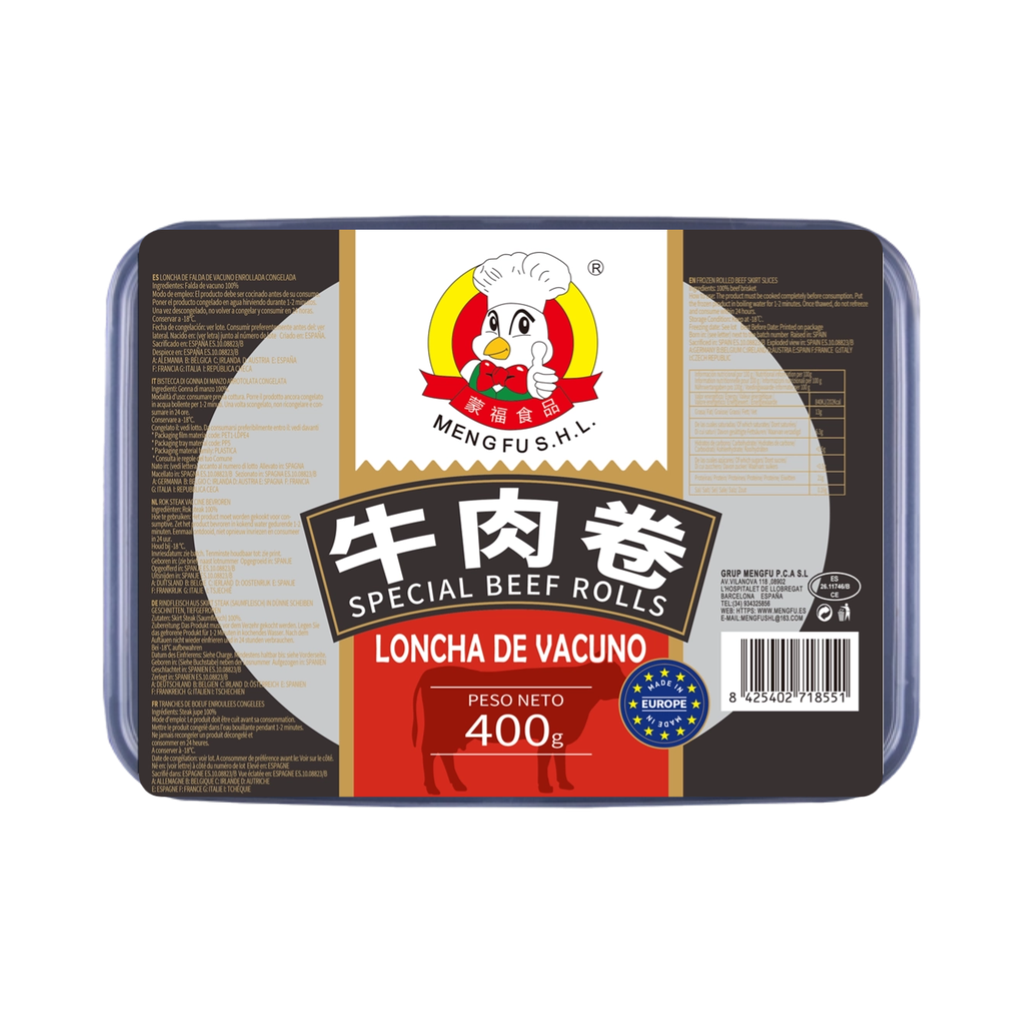 [200580/2L0050] LONCHA VACUNA CONGELADA *MENGFU* 蒙福冻牛肉卷片 400g/15