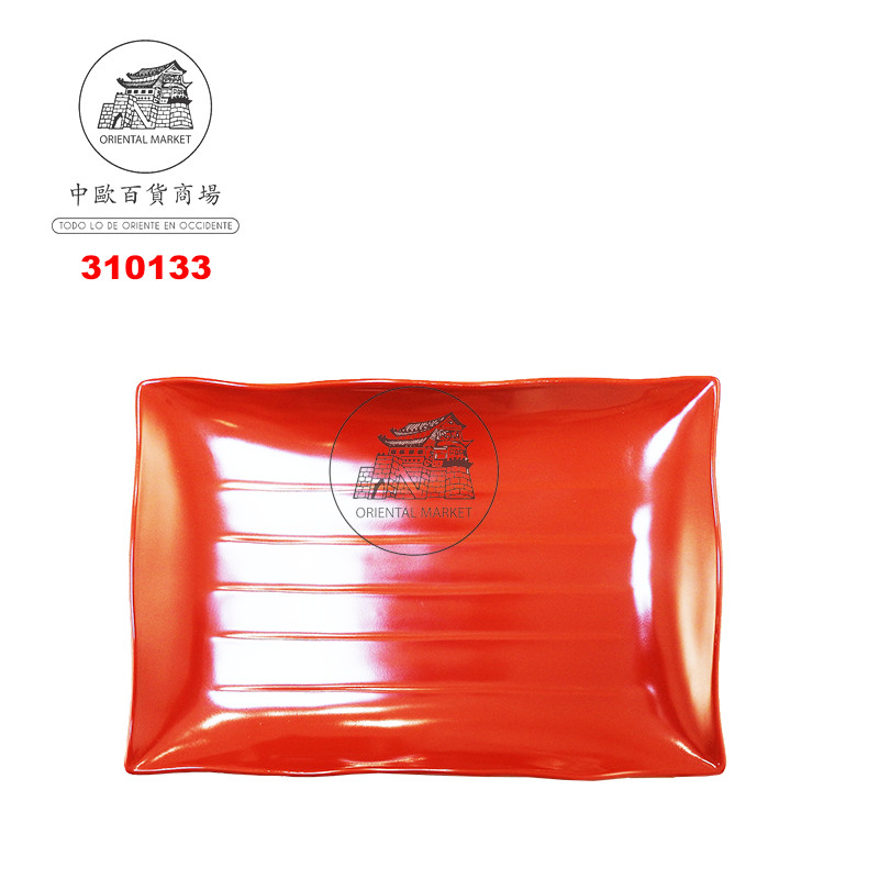 PLATO CUADRADO (13.4) *JSQ* 塑紅黑方形盤 12u/4