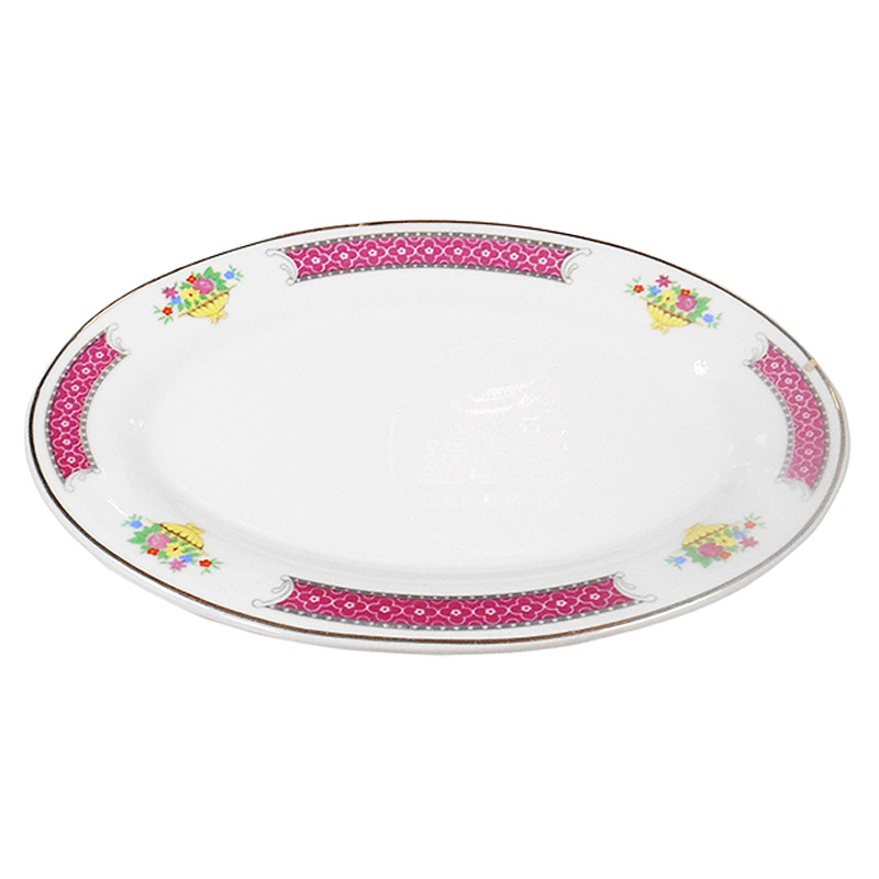PLATO OVAL *9* 瓷金红花长盘 23cm/48
