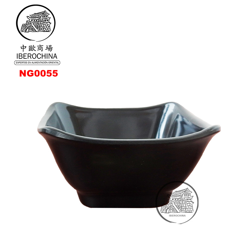 CUENCO CUADRADO *55* 塑黑色八角小钵 /96