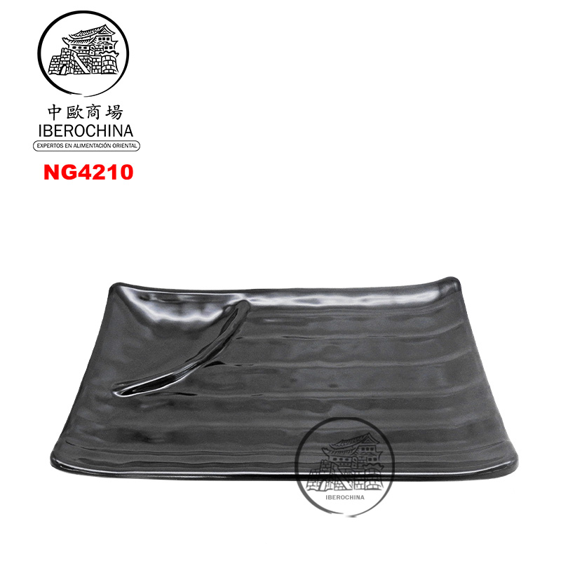 PLATO RECTA *4210* 塑黑色大烧肉皿 25X16cm/48