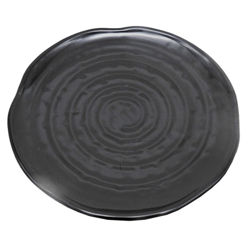 PLATO REDONDO *8007* 塑黑色蟠桃皿 19cm/48