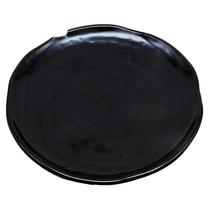 PLATO REDONDO  *8008* 塑黑色蟠桃皿 21.5cm/48