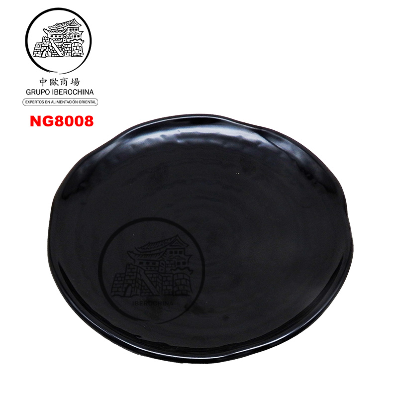 PLATO REDONDO  *8008* 塑黑色蟠桃皿 21.5cm/48