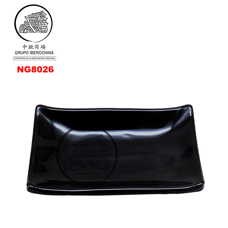 PLATO CUADRADO PARA SALSA  *8026* 塑黑色长方沾酱碟 9cm/240