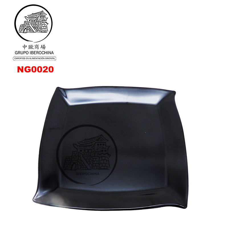 PLATO CUADRADO NEGRO *20* 塑黑色四角皿  48