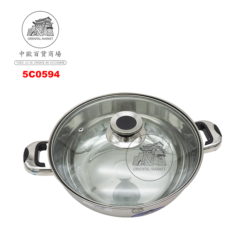 CAZUELA  无格玻璃盖边炉煲 28cm/14