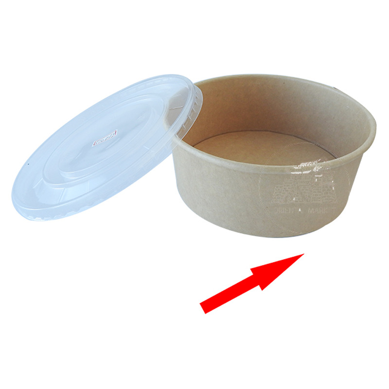 ENVASE PAPEL 牛皮纸(圆)外卖盒 (165x144x65mm)/1100ml/300u/1
