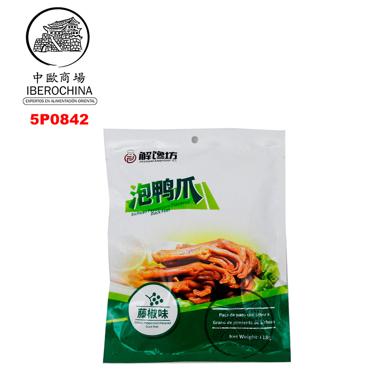 PATAS DE PATO MARINADAS CON PIMIENTA *JIECHANFANG* 解馋坊藤椒味鸭爪 118g/24