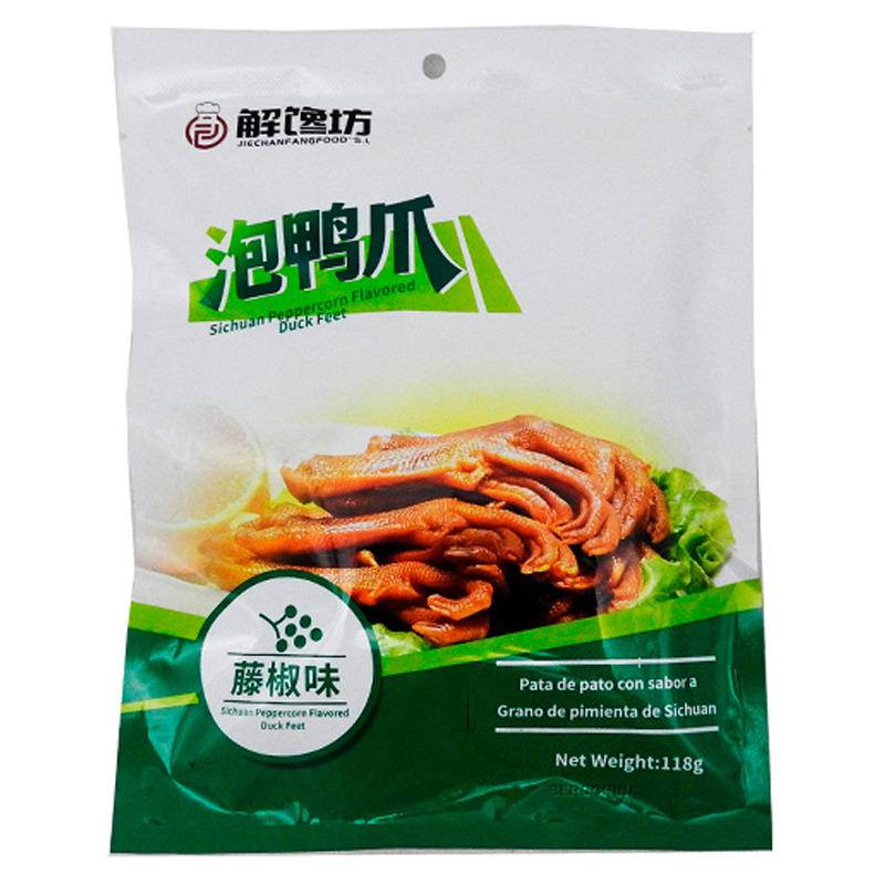 PATAS DE PATO MARINADAS CON PIMIENTA *JIECHANFANG* 解馋坊藤椒味鸭爪 118g/24
