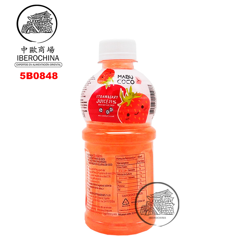 [501716/5B0848] BEBIDA FRESA NATA COCO (MABU COCO) 草莓味椰果饮料 320ml/24