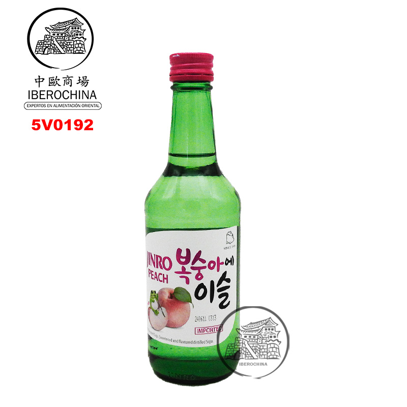 VINO DE ARROZ SOJU MELOCOTON (13%) *JINRO* 韩国桃子味烧酒 350ml/20