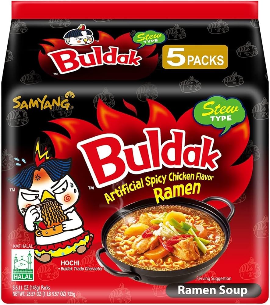 RAMEN BULDAK SOPA POLLO PICANTE 5-PACK *SAMYANG* 三养辣鸡汤面五连包 145g/5u/8