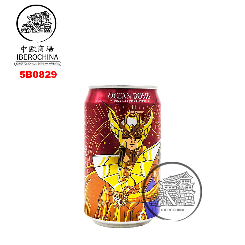 [501696/5B0829] BEBIDA CON YOGUR Y MELOCOTÓN*OCEAN BOMB* 蜜桃乳酸风味汽泡水 330ml/24