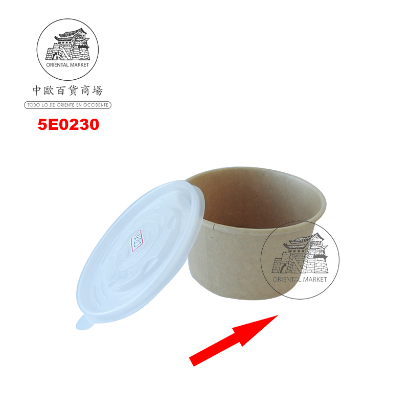 ENVASE PAPEL REDONDO 牛皮纸(圆)外卖盒 (115x94x65mm)/420ml/1000u/1