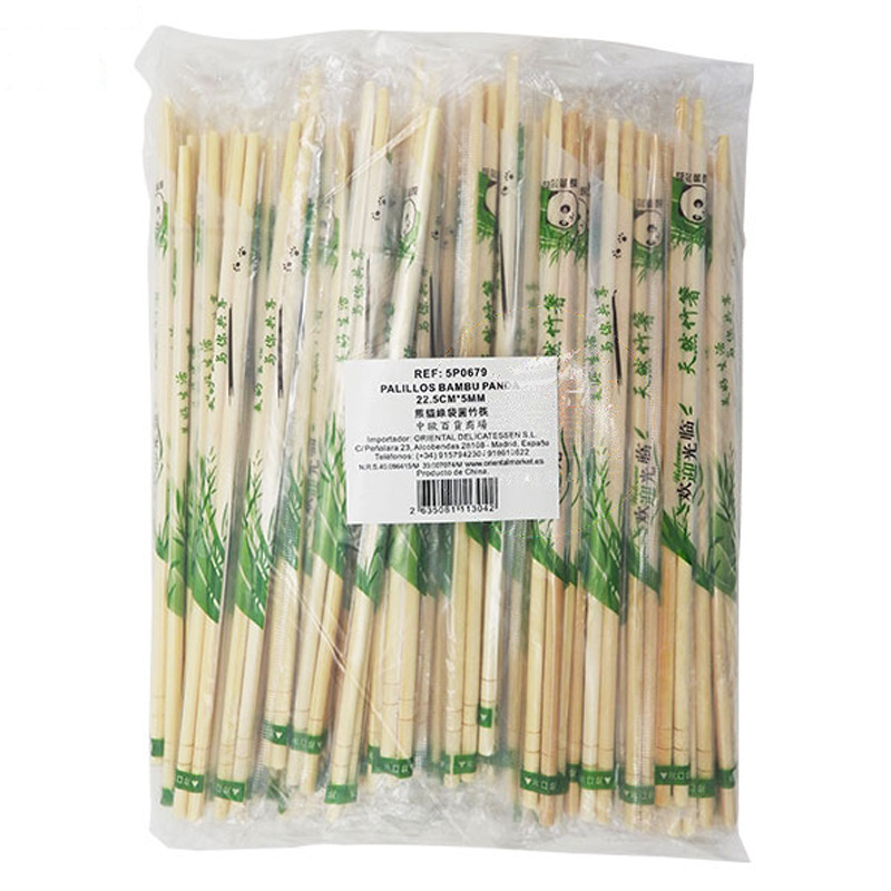 [900481/5P0679] PALILLO BAMBU *PANDA* 熊猫绿袋圆竹筷 22cm/100u/10
