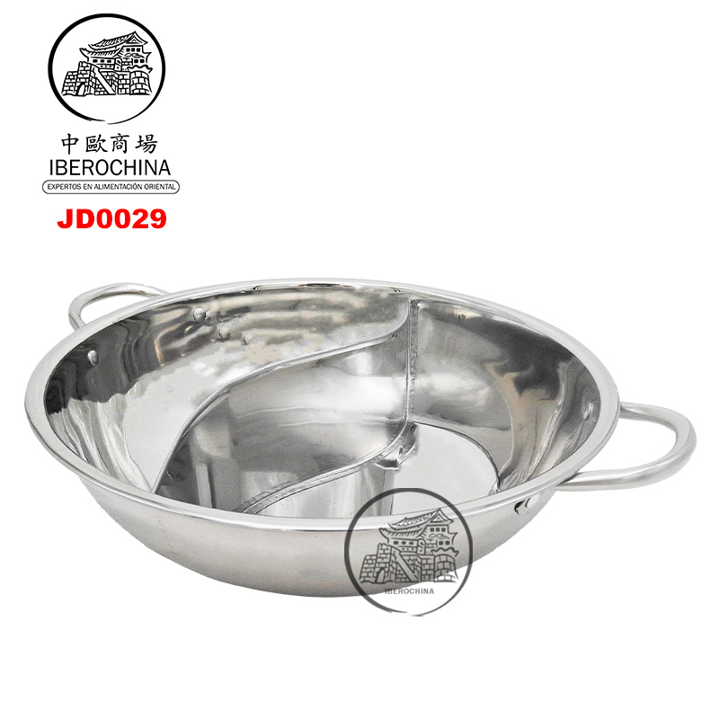OLLA FONDUE DOBLE DIVIDIDA ACERO INOXIDABLE 鸳鸯锅 (32cm)