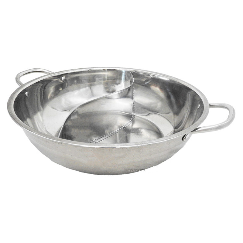[900829/JD0030] OLLA FONDUE DOBLE DIVIDIDA ACERO INOXIDABLE 鸳鸯锅 (34cm)