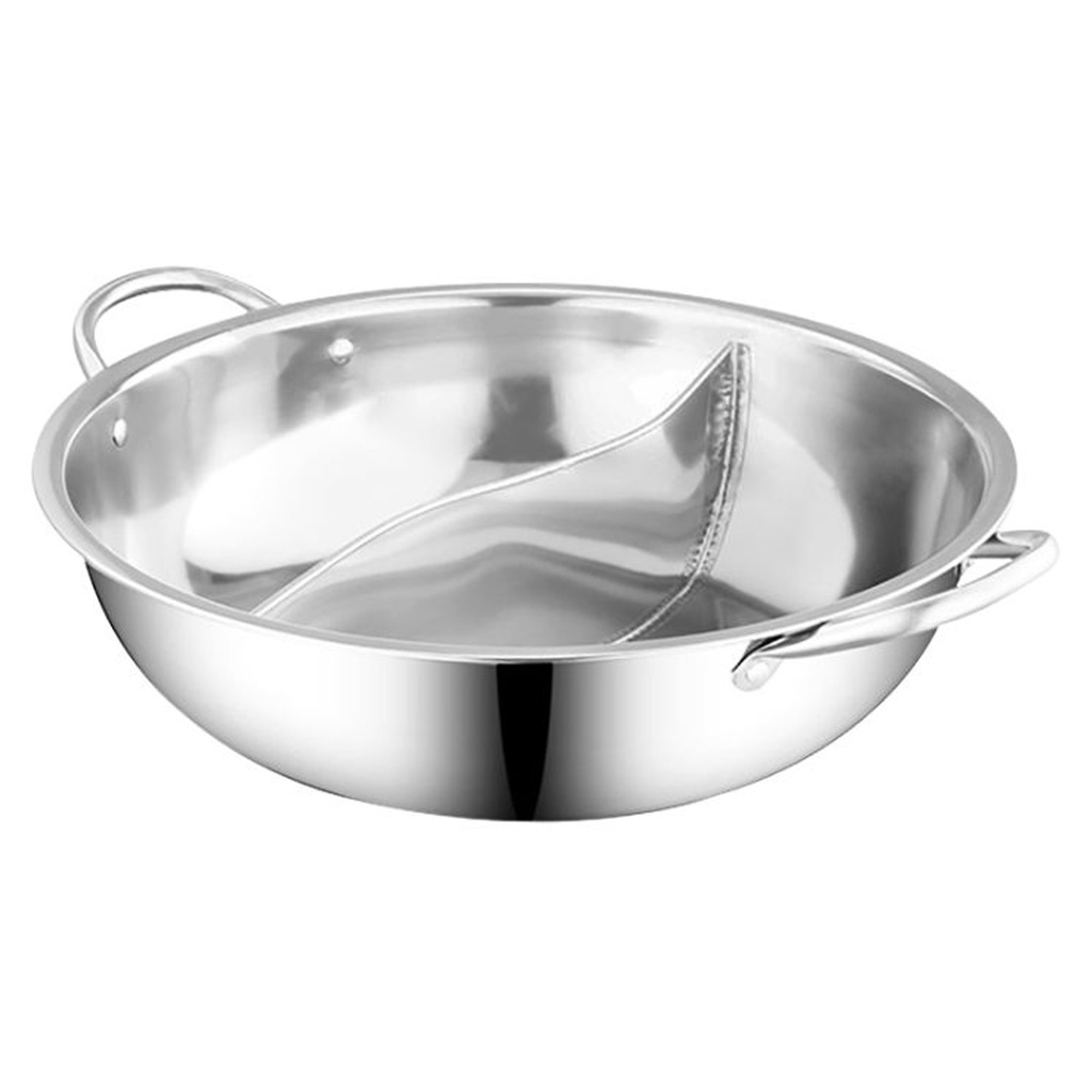 OLLA FONDUE DOBLE DIVIDIDA ACERO INOXIDABLE 鸳鸯锅 (36cm)