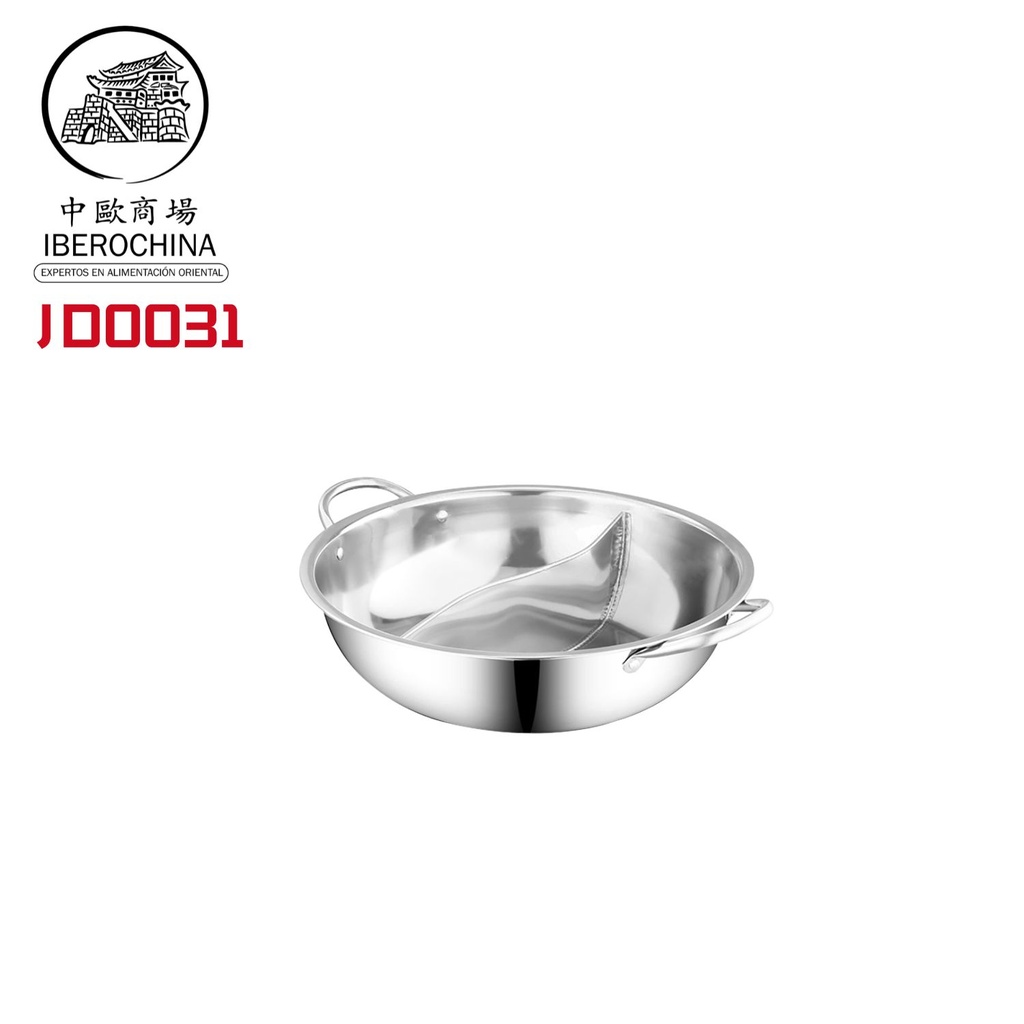 OLLA FONDUE DOBLE DIVIDIDA ACERO INOXIDABLE 鸳鸯锅 (36cm)