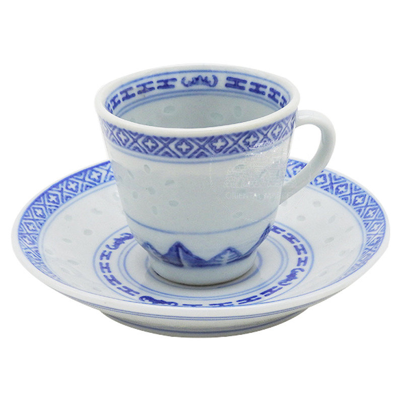 TAZA TE CON MANGO Y PLATITO 青龙米通茶杯连碟带柄 (3吋)