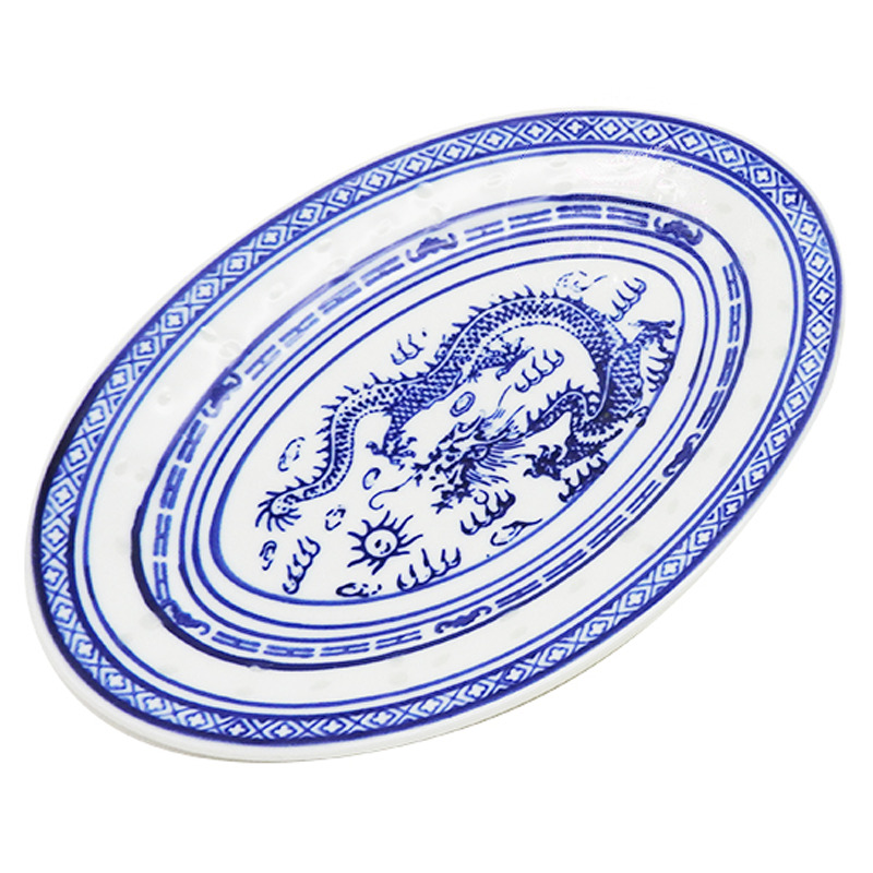 PLATO OVAL. PORCELANA 青龙米通长盘 /72 (9x23cm)