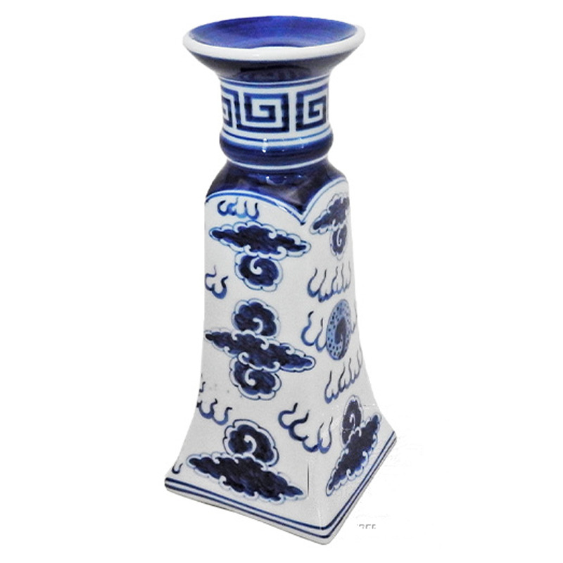 [772712/PA1073] CANDELABRO CUADRADO AZUL 泰蓝瓷大方型蜡烛台 /25