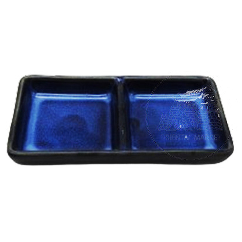 [900916/TC0037] PLATITO PARA SALSA CERAMICA雪山双格碟