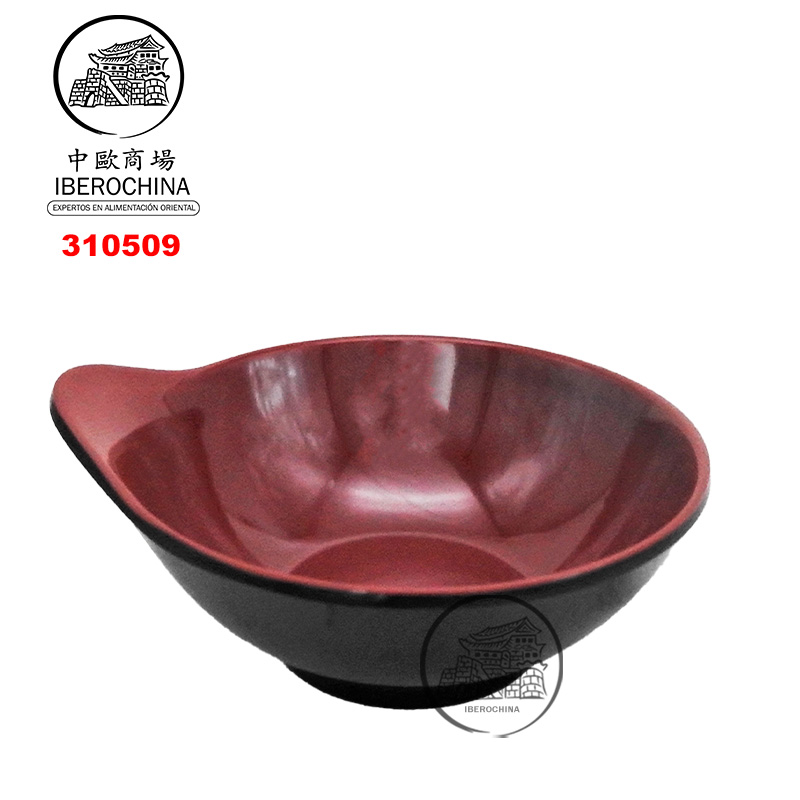 CUENCO CON ASA NEGRO ROJO 塑红黑单耳碗 /24