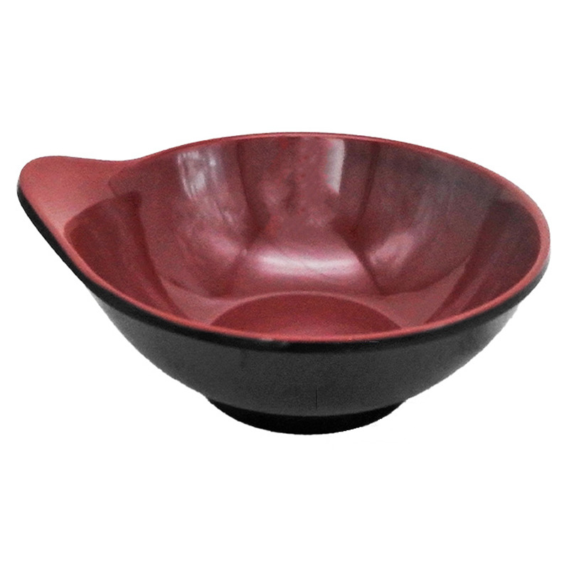 CUENCO CON ASA NEGRO ROJO 塑红黑单耳碗 /24