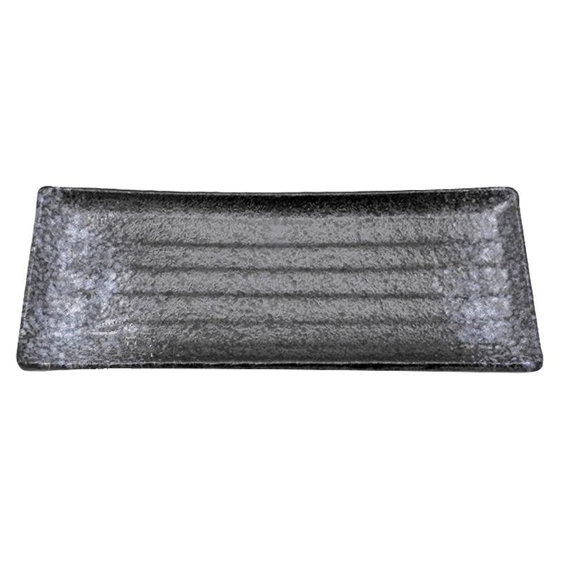 [720119] PLATO RECTANGULO NEGRO 雪花黑彩烧物盘 (11x11吋)