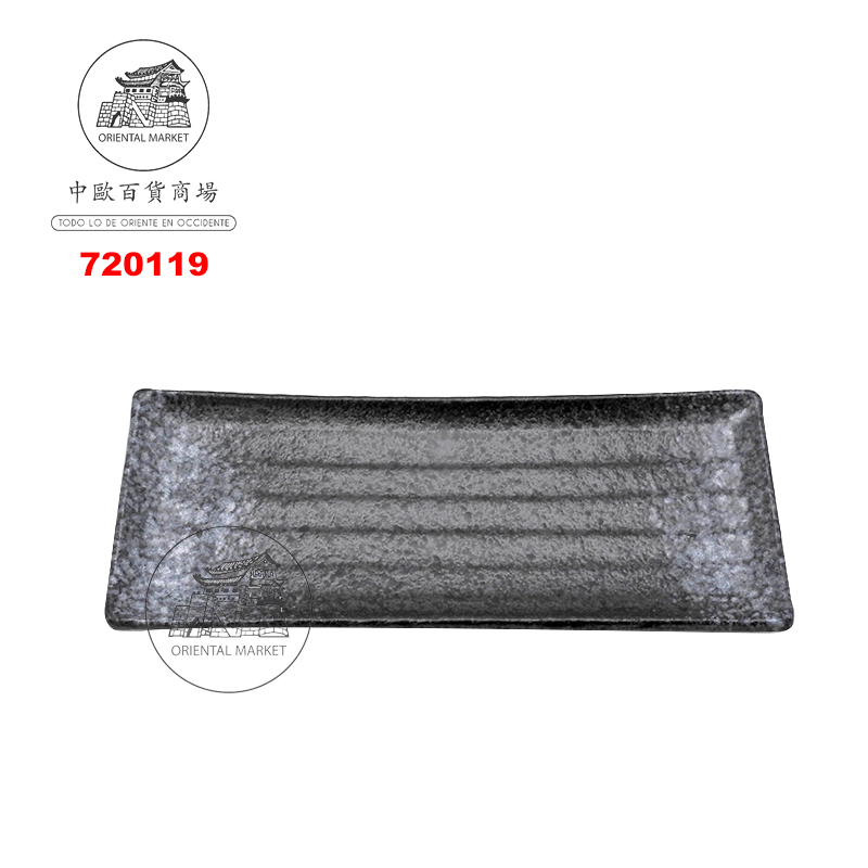 PLATO RECTANGULO NEGRO 雪花黑彩烧物盘 (11x11吋)