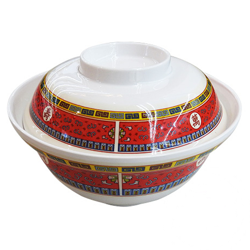 CUENCO CON TAPA PLASTASTICA 红万寿盖饭塑料碗 15cm/108