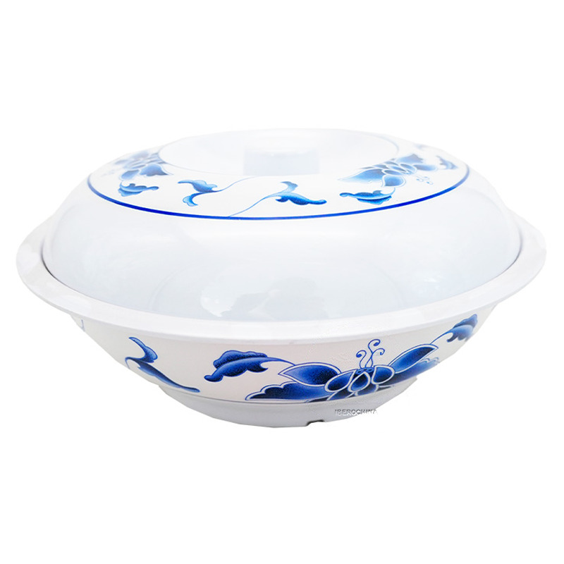 SOPERA PLASTICO 塑蓝荷彩花带盖汤锅 25cm/24
