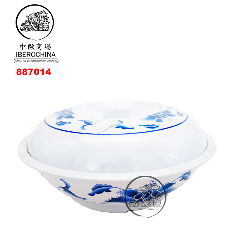 SOPERA PLASTICO 塑蓝荷彩带盖汤锅 /18