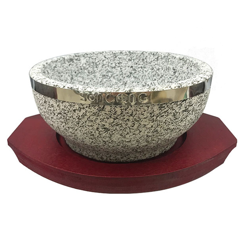 [900739/BS16124] BANDEJA MADERA 韩国精品石碗木垫 18cm