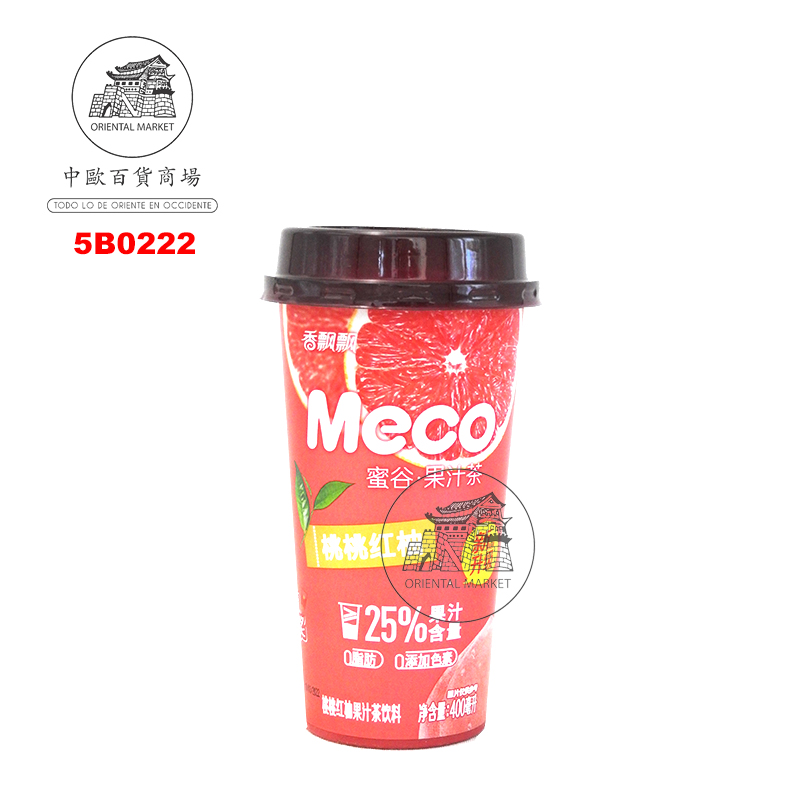 [501781/5B0222] BEBIDA TE MELON *MECO* 香飘飘蜜谷果汁茶桃红柚 400ml/15
